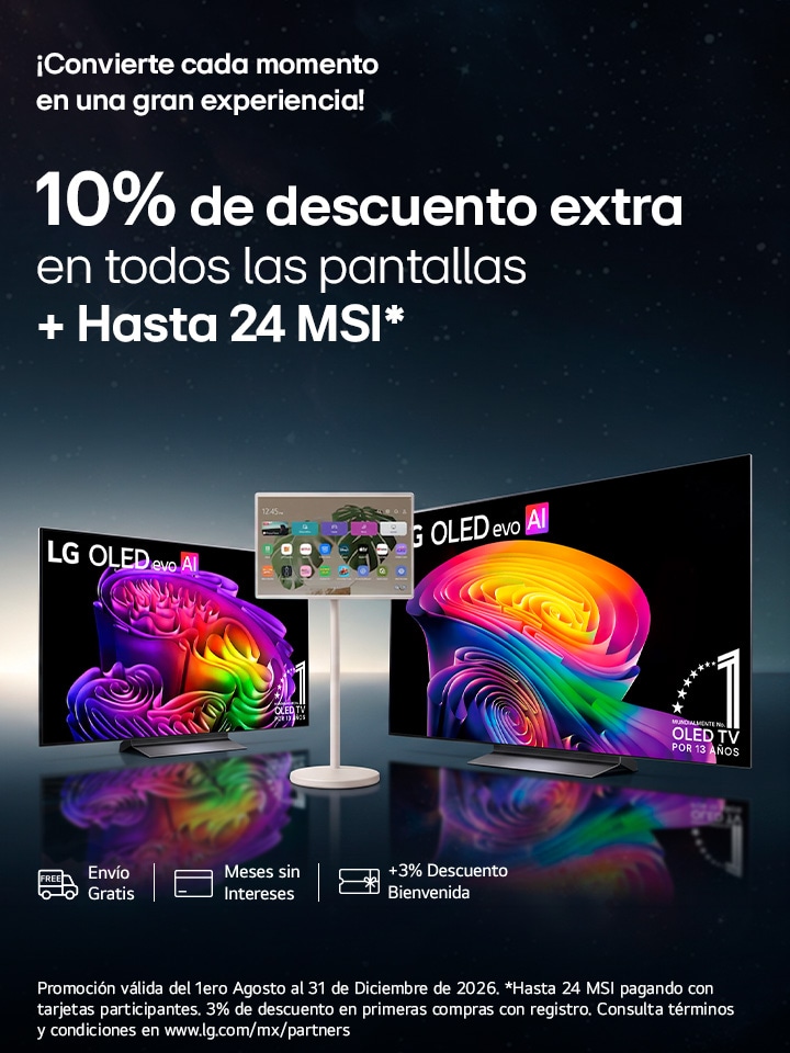 10% de descuento extra en todas las pantallas + 24 MSI