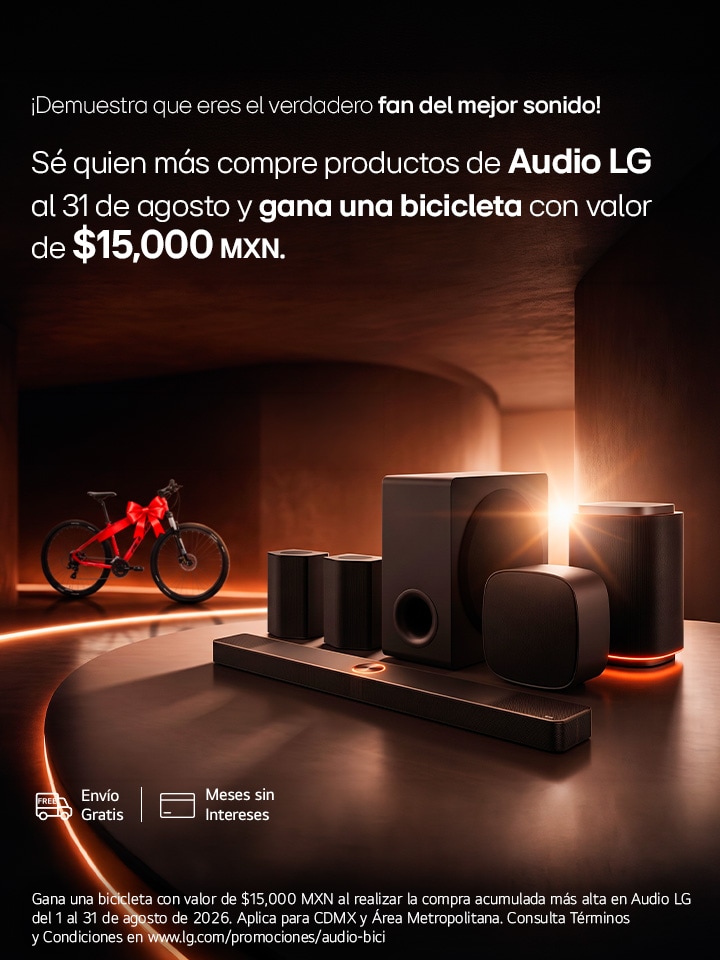 Se quien mas compra productos de audio LG y gana una bici con valor de $15,000