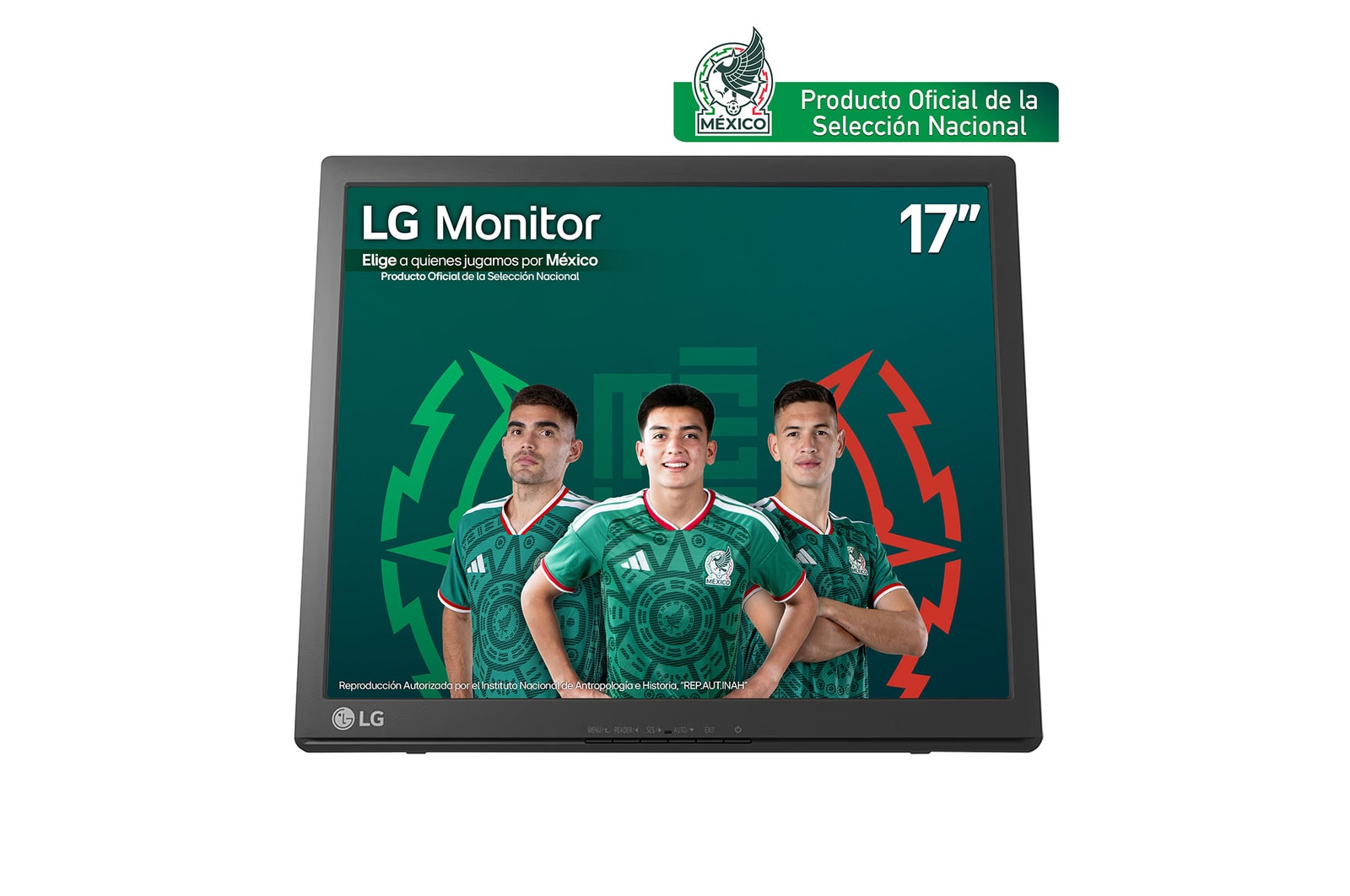 Vista frontal de Pantalla LG TN SXGA (1280x1024) de 17” 5:4 / Alimentación integrada / Ahorro de energía inteligente / Soporte con inclinación ajustable 17BR30T-B