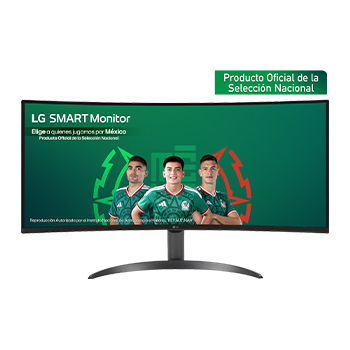 Vista frontal de Monitor LG Smart 34” 21:9 Curvo WQHD (3440x1440) con webOS 34SR60QC-B
