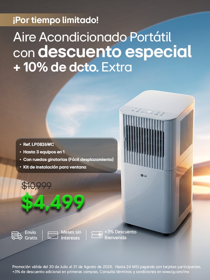 Aire Acondicionado portátil con descuento especial + 10% de desc. extra