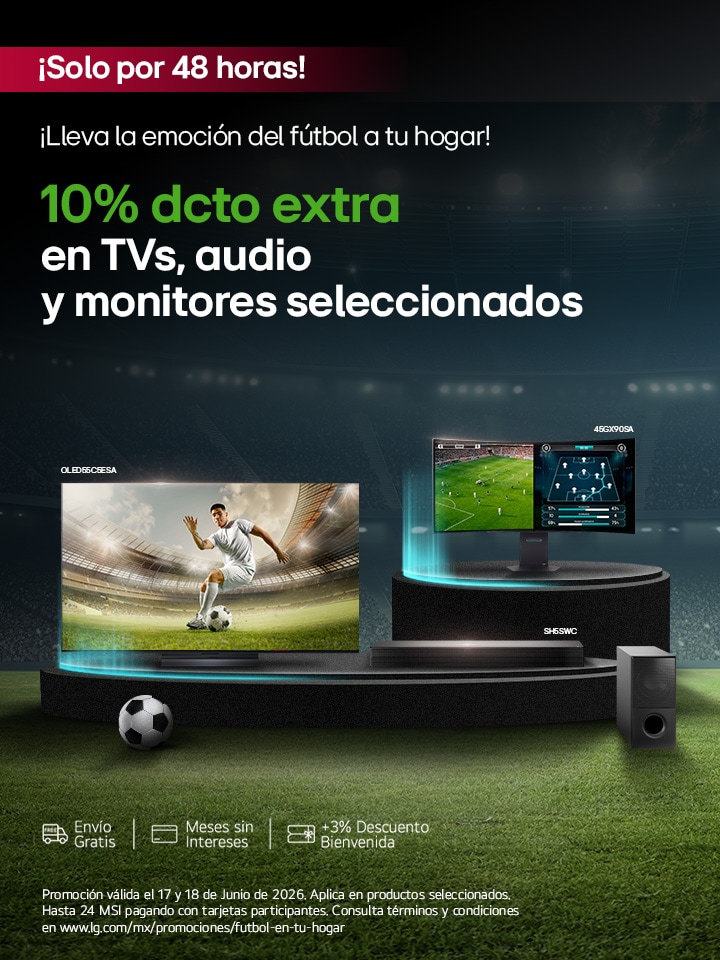 10% de descuento en TVs, audio y monitores seleccionados
