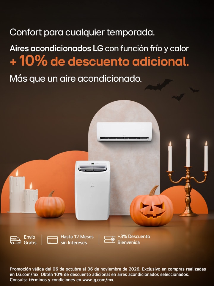 Aires acondicionados LG con función frío y calor + 10% de descuento adicional