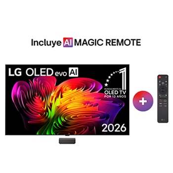 Vista frontal de Pantalla 83 pulgadas LG OLED evo AI W6 Wallpaper True Wireless 4K SMART TV webOS 2026 OLED83W6PSA