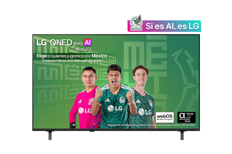 Vista frontal de Pantalla 55 pulgadas LG QNED evo AI Mini LED QNED71 4K SMART TV webOS 2026 55QNED71BSC