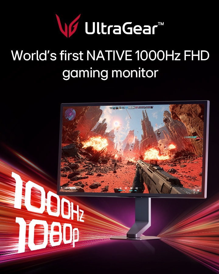 UltraGear G5, el primer Monitor Gaming del mundo con resolución FHD 1080p y frecuencia nativa de 1000 Hz (25G590B)