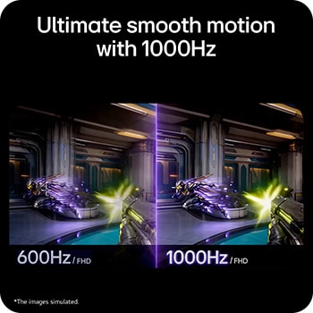 La primera pantalla Gaming FHD del mundo con frecuencia nativa de 1000 Hz, que ofrece una experiencia de juego más ágil y una mayor nitidez visual en comparación con las pantallas FHD de 600 Hz