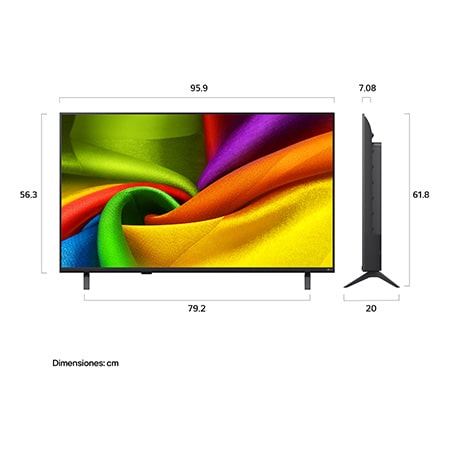 The front view of LG NANO 4K UHD AI NU85, released in 2026, fills the screen with smooth, flowing layers of vividly colored, fabric-like textures, as curved multicolored folds spread across the display.
