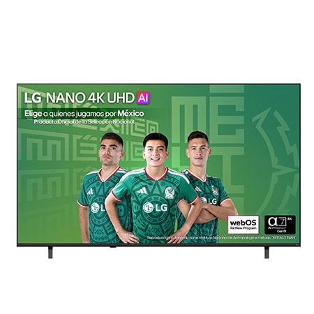 Vista frontal de Pantalla 75 pulgadas LG NANO 4K UHD AI NU850 SMART TV webOS 2026 75NU850BPSA