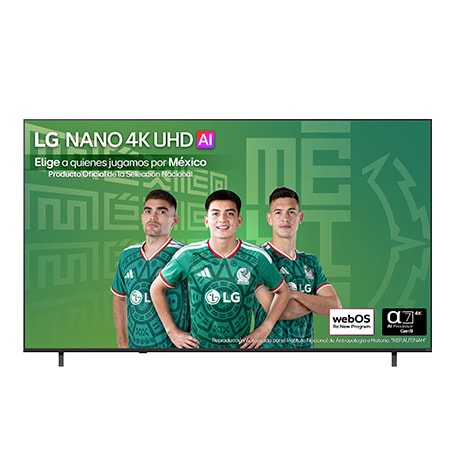 Vista frontal de Pantalla 85 pulgadas LG NANO 4K UHD AI NU850 SMART TV webOS 2026 85NU850BPSA