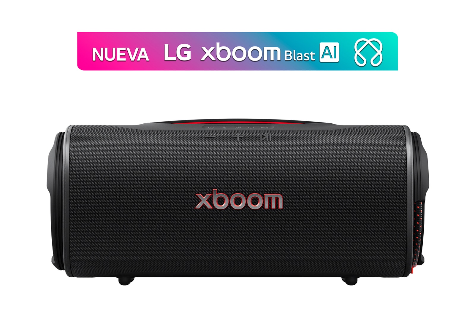 Vista frontal de LG xboom Blast by will.i.am | Bocina portátil con sonido potente y batería de larga duración BLAST