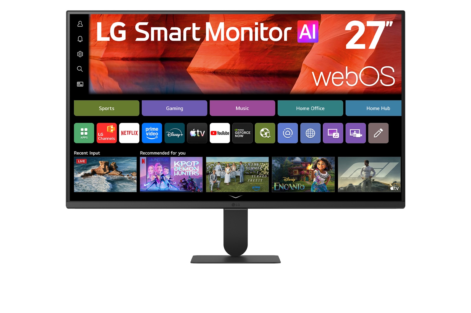 Vista frontal de Pantalla IPS Full HD (1920 x 1080) de 27 pulgadas 27U511SB-W