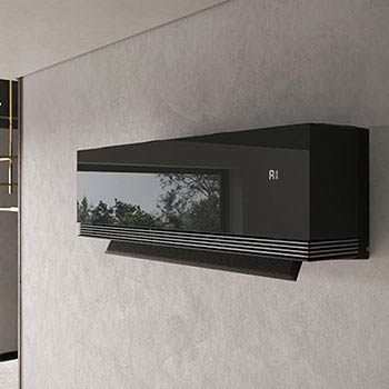 Modern living room with LG air conditioner on the wall