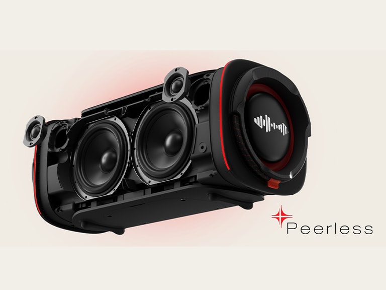 LG xboom Blast con tweeters y drivers de primera categoría para un sonido potente y equilibrado.