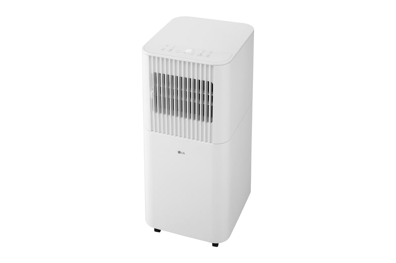 Left-angle view of a portable air conditioner