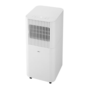 Left-angle view of a portable air conditioner