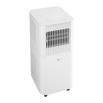 Right-angle view of a portable air conditioner