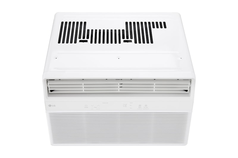 Top-down front view of window air conditioner