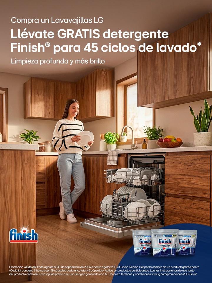 Llévate gratis detergente Finish para 45 ciclos de lavado