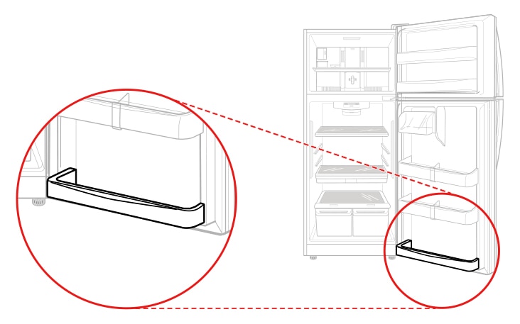Canasta inferior del compartimento del refrigerador