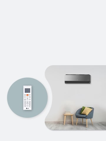 Esta es una imagen de un Aire Acondicionado LG y sus accesorios. 