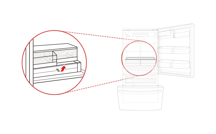 Esta es la tapa del cajón situada en la parte superior del compartimento del refrigerador
