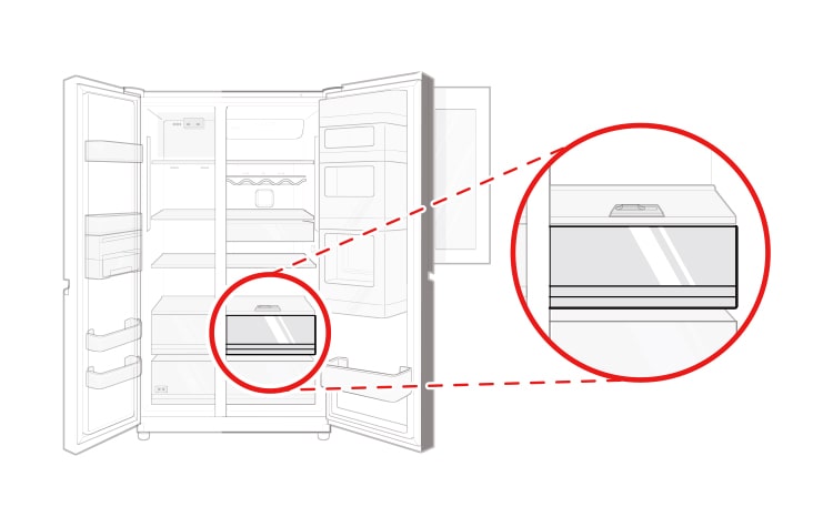 Hay un cajón que se encuentra en la parte inferior del compartimento del refrigerador
