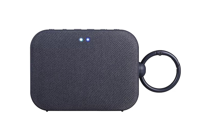 Vista frontal de la LG xboom PM1 | Bocina Bluetooth portátil | xboom IPX5 5 horas de duración