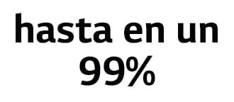 Texto que dice 'Hasta un 99%'.