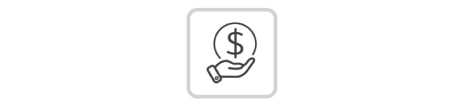 Una moneda con un signo de dólar en la mano.