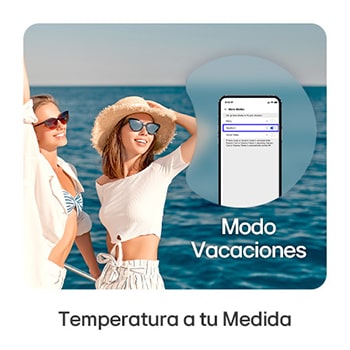 Refrigerador LG GB35BVB muestra el Modo Vacaciones en la App ThinQ, ahorrando energía al viajar con ajustes de temperatura individuales.