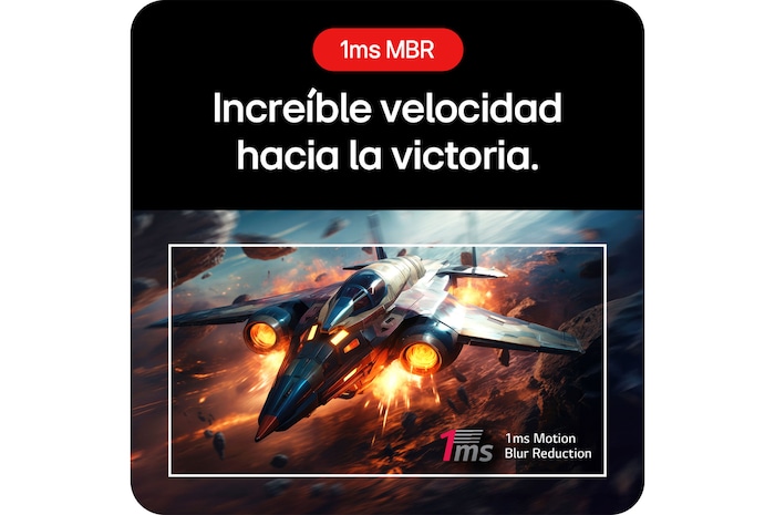 Monitor Gaming LG UltraGear 27GS50F, que ofrece velocidad increíble para la victoria gracias a la tecnología 1 ms MBR (Motion Blur Reduction).