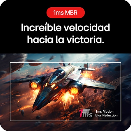 Monitor Gaming LG UltraGear 27GS50F, que ofrece velocidad increíble para la victoria gracias a la tecnología 1 ms MBR (Motion Blur Reduction).
