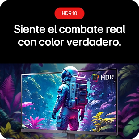Monitor Gaming LG UltraGear 27GS50F, que permite sentir el combate real con colores auténticos gracias al soporte HDR 10.