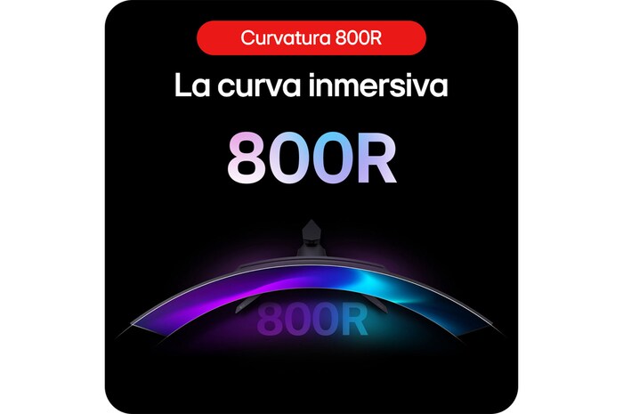 Monitor Gaming LG UltraGear 45GS96QB demostrando su inmersiva curvatura 800R, que abarca intuitivamente el campo de visión periférico del jugador.