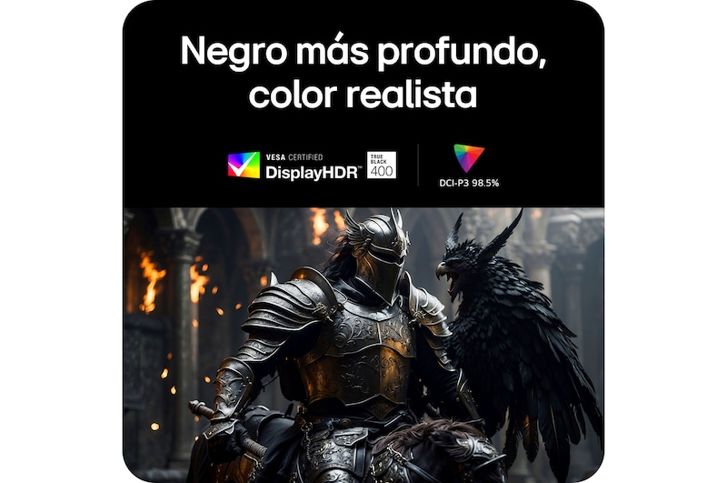  Monitor LG 34GX90SA ofrece negros más profundos y colores realistas mediante la certificación VESA DisplayHDR™ 400 (True Black) y la cobertura 98.5% DCI-P3.