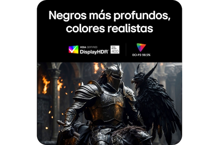 Monitor LG 45GX950A ofrece negros más profundos y colores más realistas mediante la certificación VESA DisplayHDR™ 400 (True Black) y la cobertura 98.5% DCI-P3.
