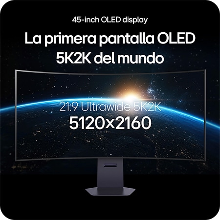 Monitor LG 45GX950A presenta la primera pantalla OLED 5K2K del mundo, con 45 pulgadas UltraWide (21:9) y resolución de 5120x2160 para un detalle inigualable.