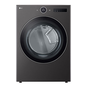Vista frontal de Secadora LG Carga Frontal 22Kg - a Gas - TurboSteam - ThinQ - Negro DF22BFXS6BK