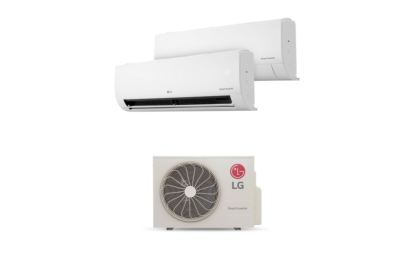 LG Aire Acondicionado Multisplit Inverter, Compresor 24,000 BTU/h, 1 Evaporadora 12,000 BTU/h y 1 Evaporadora 18,000 BTU/h, Frío, (Voltaje 230V / 60 HZ), A3UQ24-1812