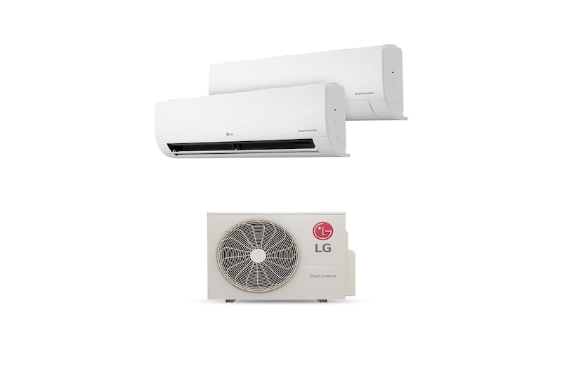 LG Aire Acondicionado Multisplit Inverter,Compresor 24,000 BTU/h, con 2 Evaporadoras 12,000 BTU/h, Frio, (230V / 60 HZ), A3UQ24-2