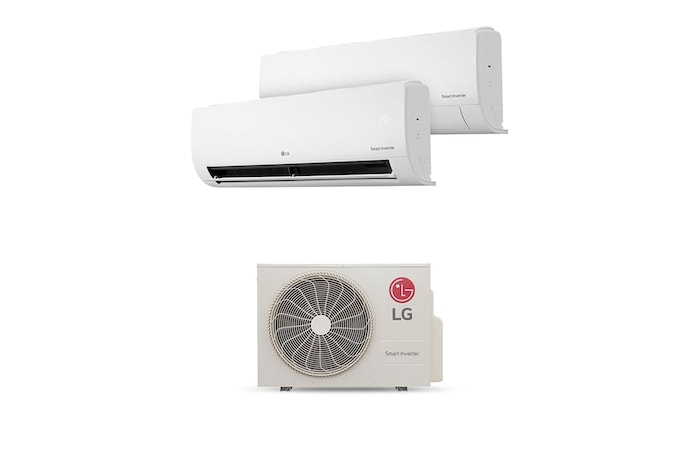 LG Aire Acondicionado Multisplit R32 Inverter Compresor 24,000 BTU/h, con 2 Evaporadoras 12,000 BTU/h, Frío, (Voltaje 230V / 60 HZ), Z3UQ24.1212