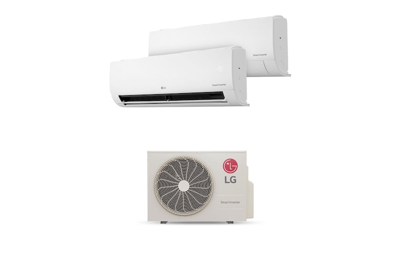 Vista frontal de Aire Acondicionado Multisplit R32 Inverter Compresor 24,000 BTU/h, con 2 Evaporadoras 12,000 BTU/h, Frío, (Voltaje 230V / 60 HZ) Z3UQ24.1212