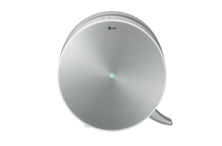 Vista frontal de Purificador de Aire LG, Funcionamiento silencioso, Sistema de Filtros de 3 pasos, Sensor PM1.0, Motor Inverter, 10 años de Garantía. AS401VSA0