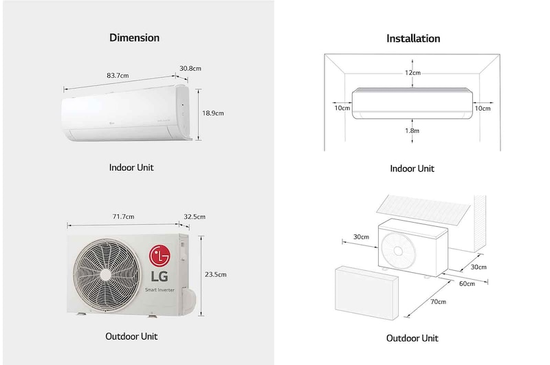 LG DUALCOOL Inverter, 2 Ton, Frío, (Voltaje 230V / 60HZ), VX242C3