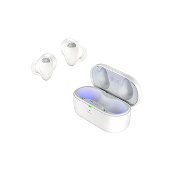 Front view with ear buds