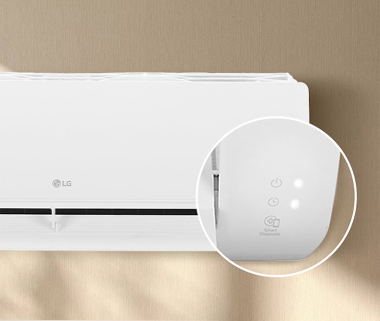 Las luces LED suaves de los aires acondicionados LG se encienden elegantemente, ofreciendo una iluminación sutil y moderna.