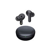 Imagen con auriculares flotando sobre una base cerrada.