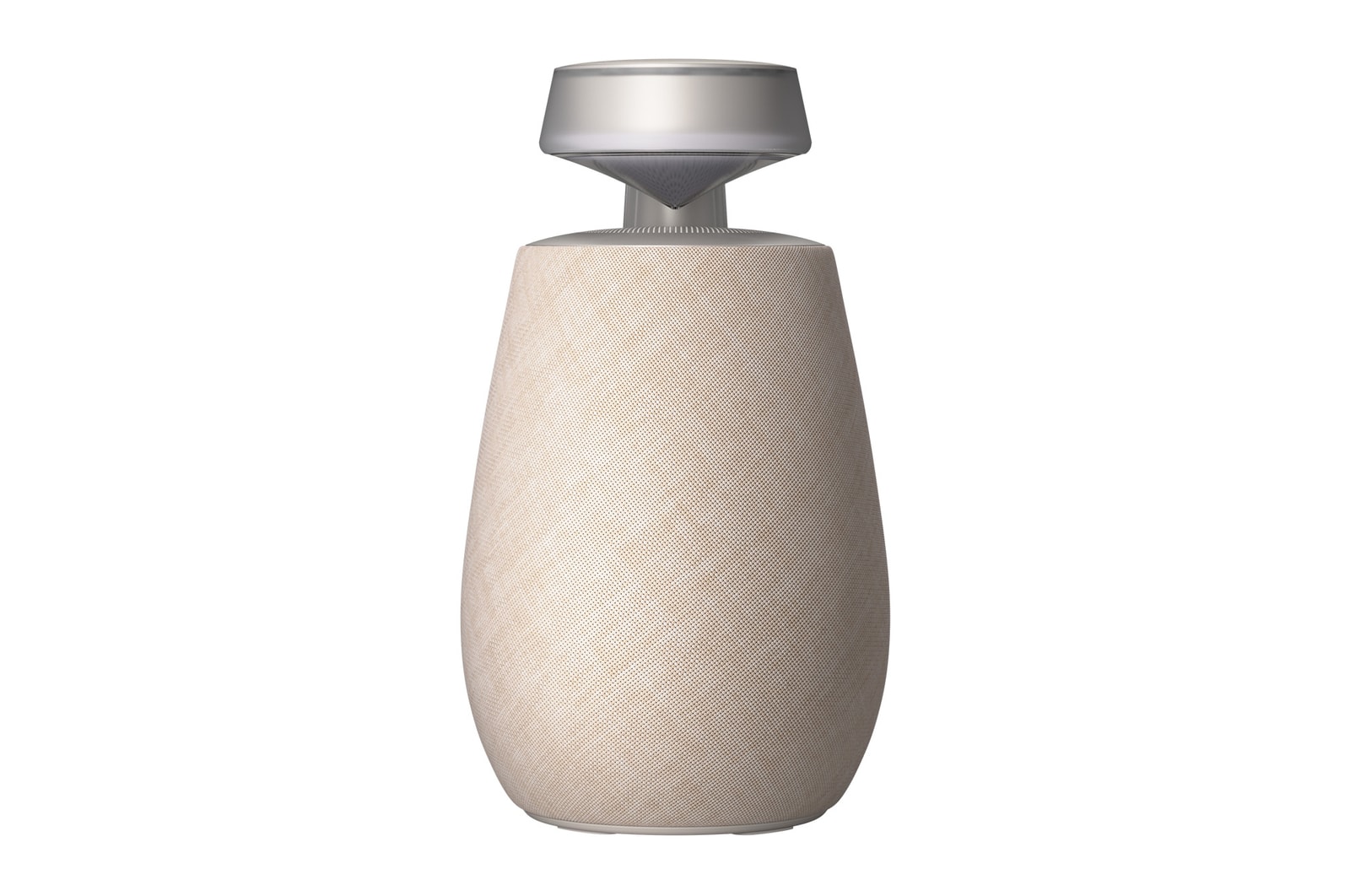 Vista frontal de la LG xboom X02TBE | Bocina Bluetooth portátil | xboom con sonido omnidireccional 360° , beige