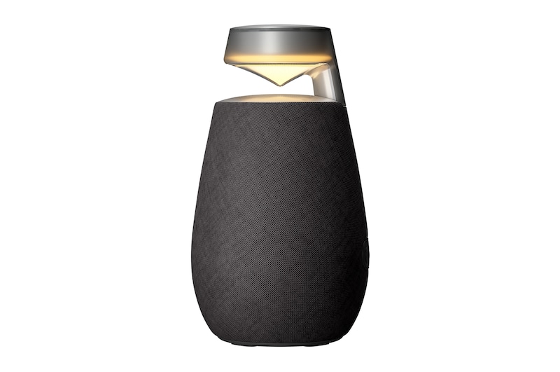Vista frontal de la LG xboom X02TBK | Bocina Bluetooth portátil | xboom con sonido omnidireccional 360° , negro